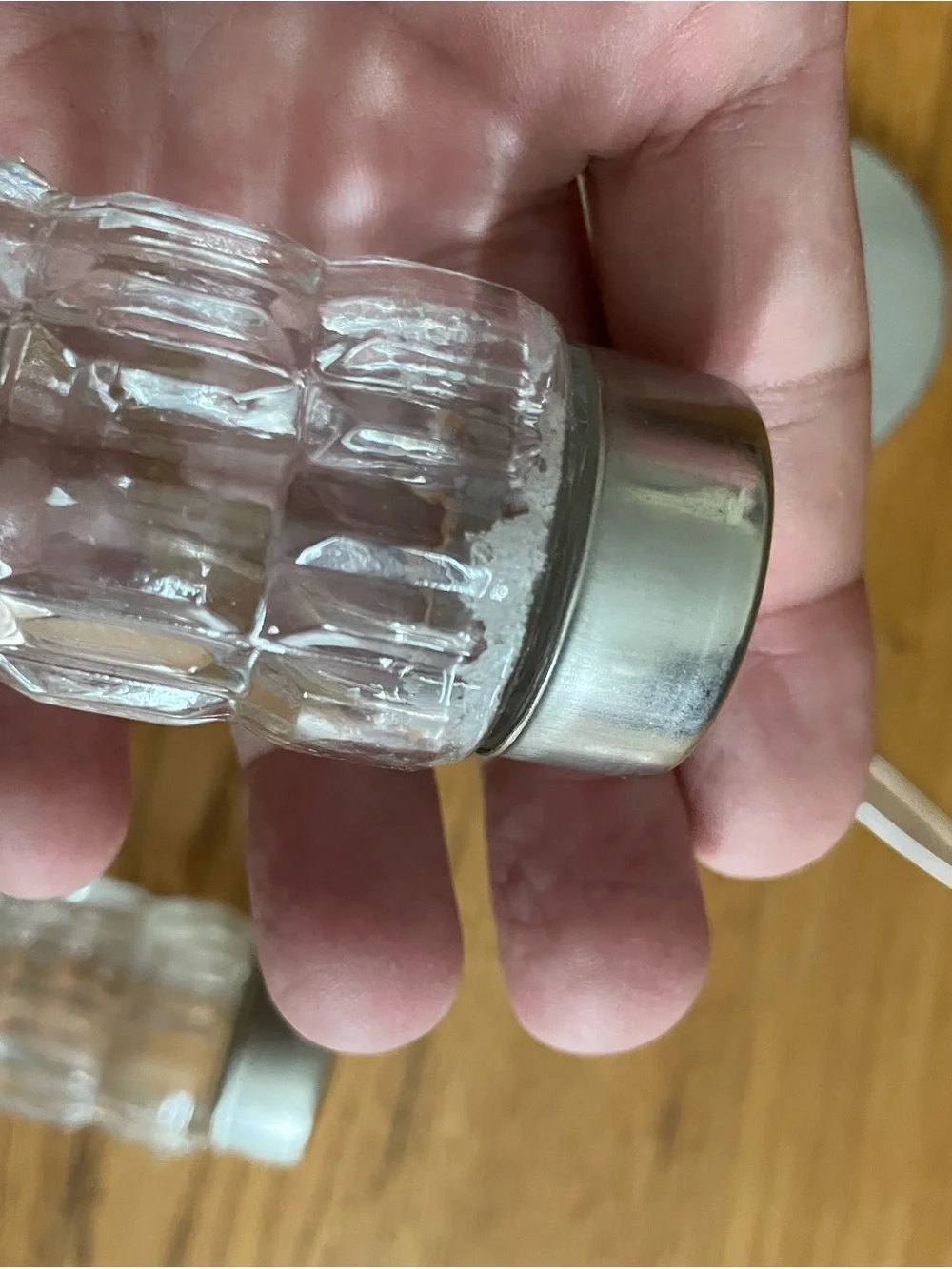 Clear Glass Salt and Pepper Shaker Set with Stainless Lids